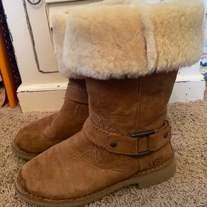 Ugg Australia Braiden Cuff Tall Boot Chestnut Shearling Winter Snow size 8.5